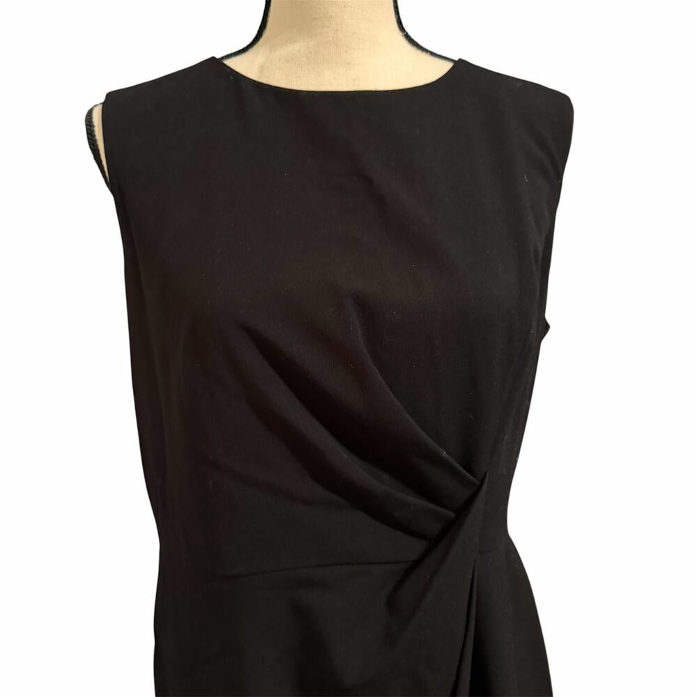 Calvin Klein Wmns Black Career Wear LBD Sheath Sleeveless Dress Sz 12 Minimalist
